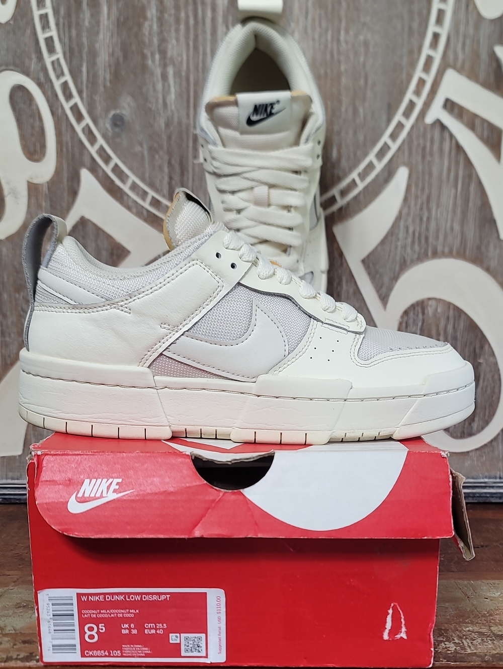 🔥 Nike Dunk Low Disrupt "Coconut Milk" Like New Wmns 8.5 Fast Shipping - Picture 2 of 15